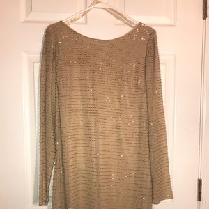 Aidan Mattox Gold cocktail Cowl back Mini Dress